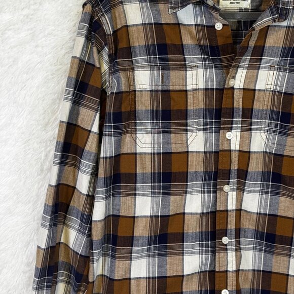 Wrangler Flex For Comfort Flannel Shirt Plaid Gold Black Sz L - Picture 3 of 9